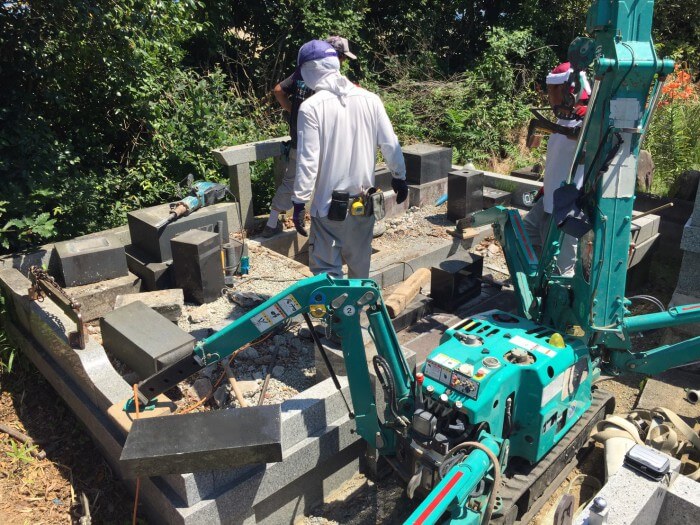 お墓じまい、解体処分2