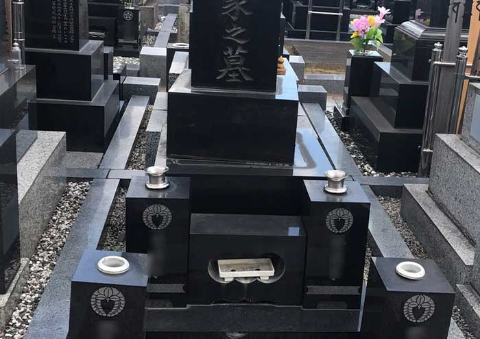 お墓の傾き直し1